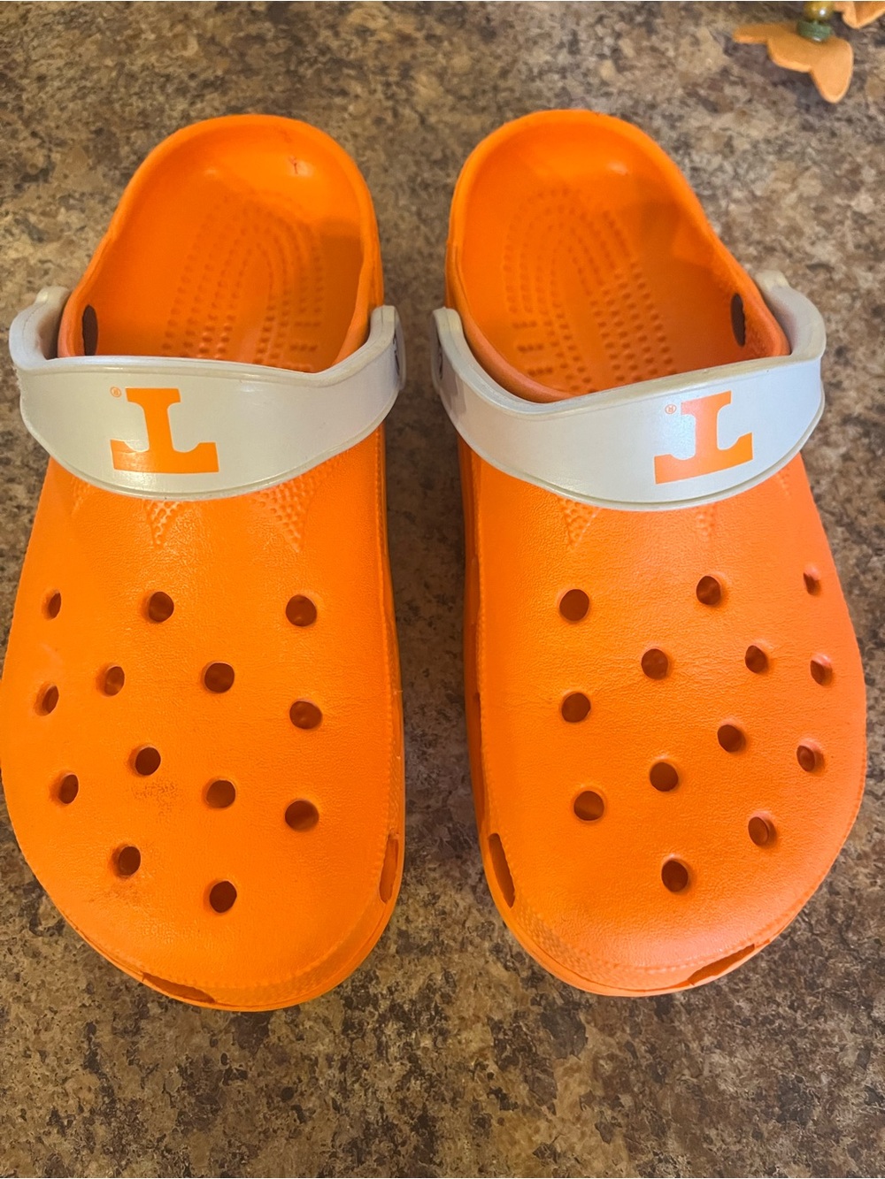CROCS TENNESSEE Orange Slip-On Clogs with White Heel Strap